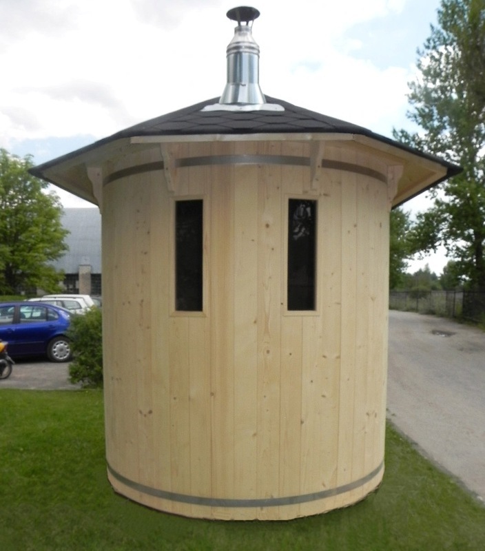 Wertykalna beczka-sauna